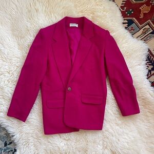 Vintage Wool Fuchsia Blazer Jacket